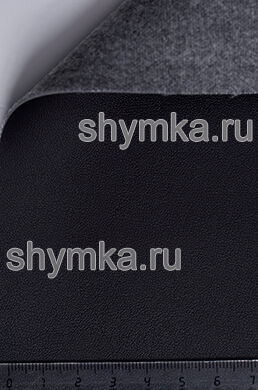 Eco leather Alba Rustika №501 BLACK width 1,4m thickness 1,2mm
