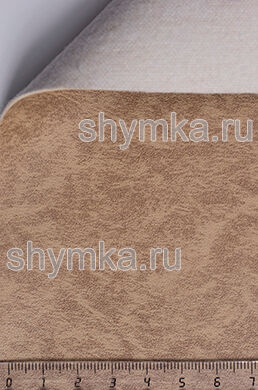 Eco leather Alba Rustika Leo №556 LIGHT-BEIGE width 1,4m thickness 1,2mm