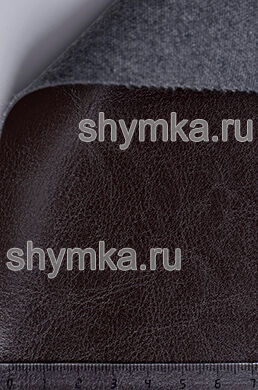 Eco leather Alba Lak №552 BROWN width 1,4m thickness 1,2mm