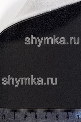 Eco leather on foam rubber 3mm (THREE) and spunbond Companion NEW Dakota BLACK width 1,4m thickness 4,2mm