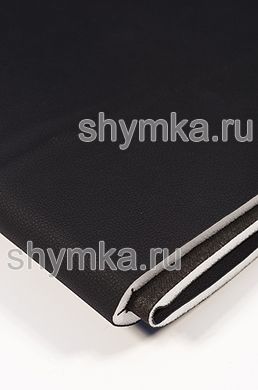 Eco leather on foam rubber 10mm on black spunbond 60g/sq.m Companion NEW Dakota BLACK width 1,4m thickness 11,2mm