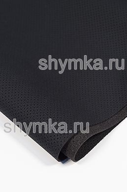Eco microfiber leather with perforation Dakota PR 2101 BLACK thickness 1,5mm width 1,4m