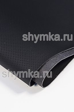 Eco microfiber leather FOR STEERING WHEEL Schweitzer Nappa with false perforation 0500 JET BLACK thickness 1,5mm width 1,35m