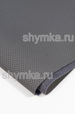Eco microfiber leather with perforation Dakota PD 2155 DARK-GREY width 1,4m thickness 1,5mm