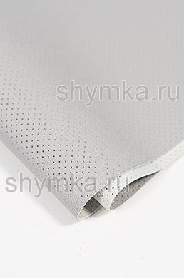 Eco microfiber leather with perforation Dakota PD 2134 LIGHT-GREY width 1,4m thickness 1,5mm