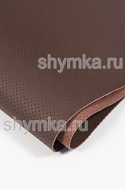 Eco microfiber leather with perforation Dakota PD 2123 BROWN width 1,4m thickness 1,5mm