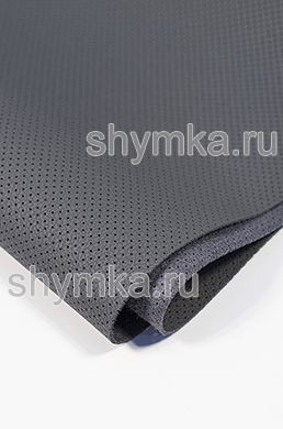 Eco microfiber leather with perforation Dakota PD 2149 DARK-GREY width 1,4m thickness 1,5mm
