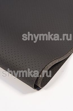 Eco microfiber leather with perforation GT 1251 DARK-GREY thickness 1,5mm width 1,4m