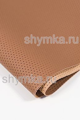 Eco microfiber leather with perforation Nappa PN 114 HAZELNUT width 1,4m thickness 1,5mm