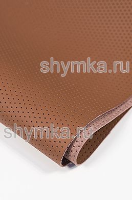Eco microfiber leather with perforation Nappa PN 2187 RED-BROWN width 1,4m thickness 1,5mm