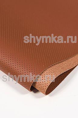 Eco microfiber leather with perforation Nappa PN 1109 TERRACOTА width 1,4m thickness 1,3mm