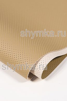 Eco microfiber leather with perforation Nappa PN 1145 DARK-BEIGE width 1,4m thickness 1,3mm