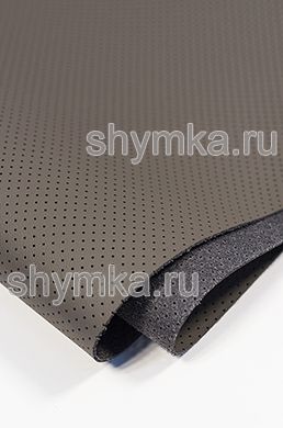 Eco microfiber leather Schweitzer Nappa with perforation 6022 ZINC GREY thickness 1,3mm width 1,35mm