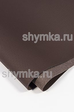 Eco microfiber leather Schweizer Nappa with false perforation 1015 WILD BROWN thickness 1,2mm width 1,35m