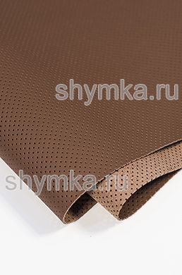 Eco microfiber leather Schweitzer Nappa with perforation 2597 FAWN BROWN thickness 1,2mm width 1,35mm