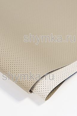 Eco microfiber leather Schweitzer Nappa with perforation 3477 PASTEL SAND thickness 1,3mm width 1,35mm
