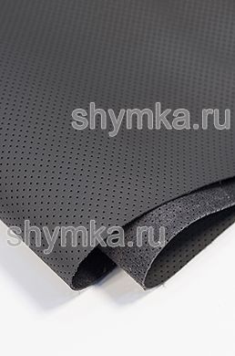 Eco microfiber leather Schweitzer Nappa with perforation 7363 IRON GREY thickness 1,2mm width 1,35mm