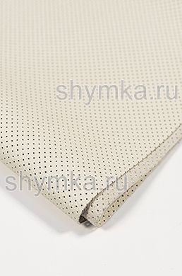 Eco microfiber leather Schweitzer BMW with perforation 2911 MUSHROOM WHITE thickness 1,3mm width 1,35mm
