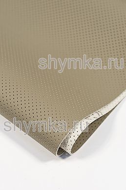 Eco microfiber leather Schweitzer Nappa with perforation 74208 BEIDGE GREY thickness 1,2mm width 1,35mm