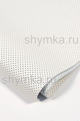 Eco microfiber leather Schweitzer Nappa with perforation 1411 FOG WHITE thickness 1,2mm width 1,35mm