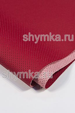 Eco microfiber leather Schweitzer BMW with perforation 1376 EMPEROR CHERY RED thickness 1,3mm width 1,35mm