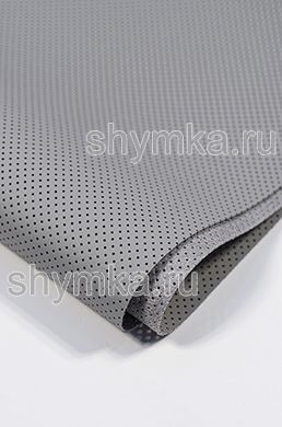 Eco microfiber leather Schweitzer Nappa with perforation 2134 MORTAR GRAY thickness 1,2mm width 1,35mm