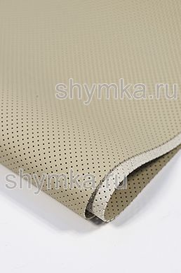 Eco microfiber leather Schweitzer Nappa with perforation 1007 CREME thickness 1,2mm width 1,35mm