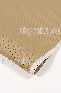 Eco microfiber leather Schweitzer Nappa with perforation 3037 BEIGE thickness 1,2mm width 1,35mm