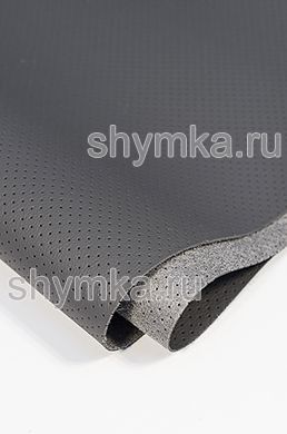 Eco microfiber leather with perforation Standart 2155 DARK-GREY width 1,4m thickness 1,3mm
