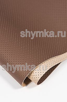 Eco microfiber leather with perforation Standart 2186 BROWN width 1,4m thickness 1,3mm