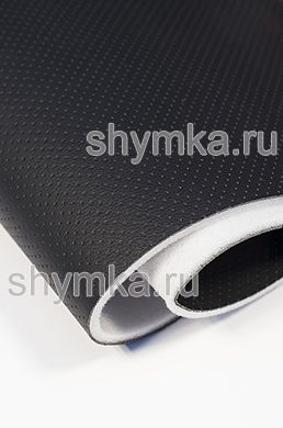Eco microfiber leather with perforation Standart BLACK on foam 5mm with spunbond width 1,4m thickness 6,3mm