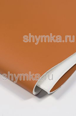 Eco leather on foam rubber 3mm (THREE!) and spunbond Oregon STRONG ORANGE width 1,4m