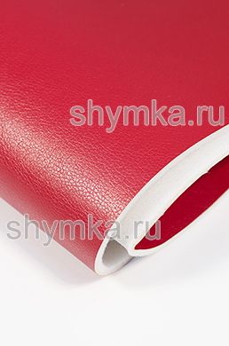 Eco leather on foam rubber 5mm and spunbond Oregon SLIM RED GLITTER width 1,4m