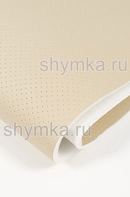 Eco leather Oregon SUPER STRONG BEIGE with perforation on foam rubber 5mm and spunbond width 1,4m