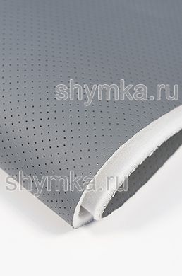 Eco leather Oregon SLIM LIGHT-GREY with perforation on foam rubber 5mm and spunbond width 1,4m