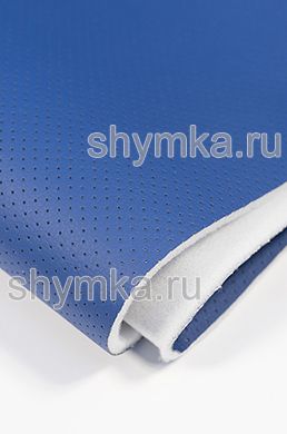 Eco leather Oregon SLIM BLUE with perforation on foam rubber 5mm and spunbond width 1,4m толщина 5,85мм
