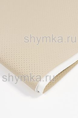 Eco leather Oregon SUPER STRONG BEIGE with perforation on foam rubber 3mm (THREE) and spunbond width 1,4m