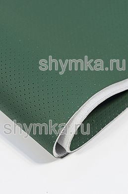 Eco leather Oregon SLIM GREEN with perforation on foam rubber 3mm (THREE) and spunbond width 1,4m thickness 3,85mm