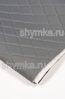Eco leather Oregon on foam rubber 5mm and spunbond LIGHT-GREY quilted with LIGHT-GREY thread RHOMBUS 45x45mm width 1,4m