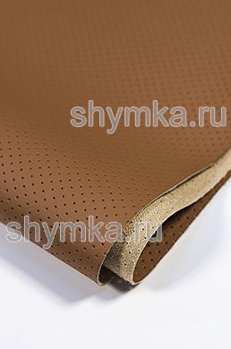 Eco leather Oregon STRONG with perforation BROWN width 1,4m thickness 1mm