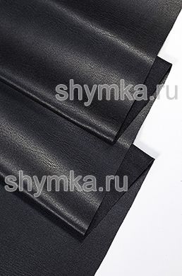 Eco leather Stretch BLACK on suede BLACK thickness 0,8mm width 1,38m