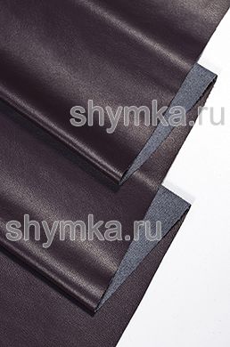 Eco leather Stretch BURGUNDY on suede GREY thickness 0,55mm width 1,38m