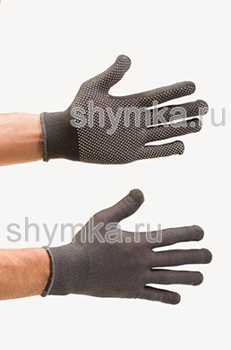Перчатки синтетические тонкие СЕРЫЕ с напылением пвх слоя